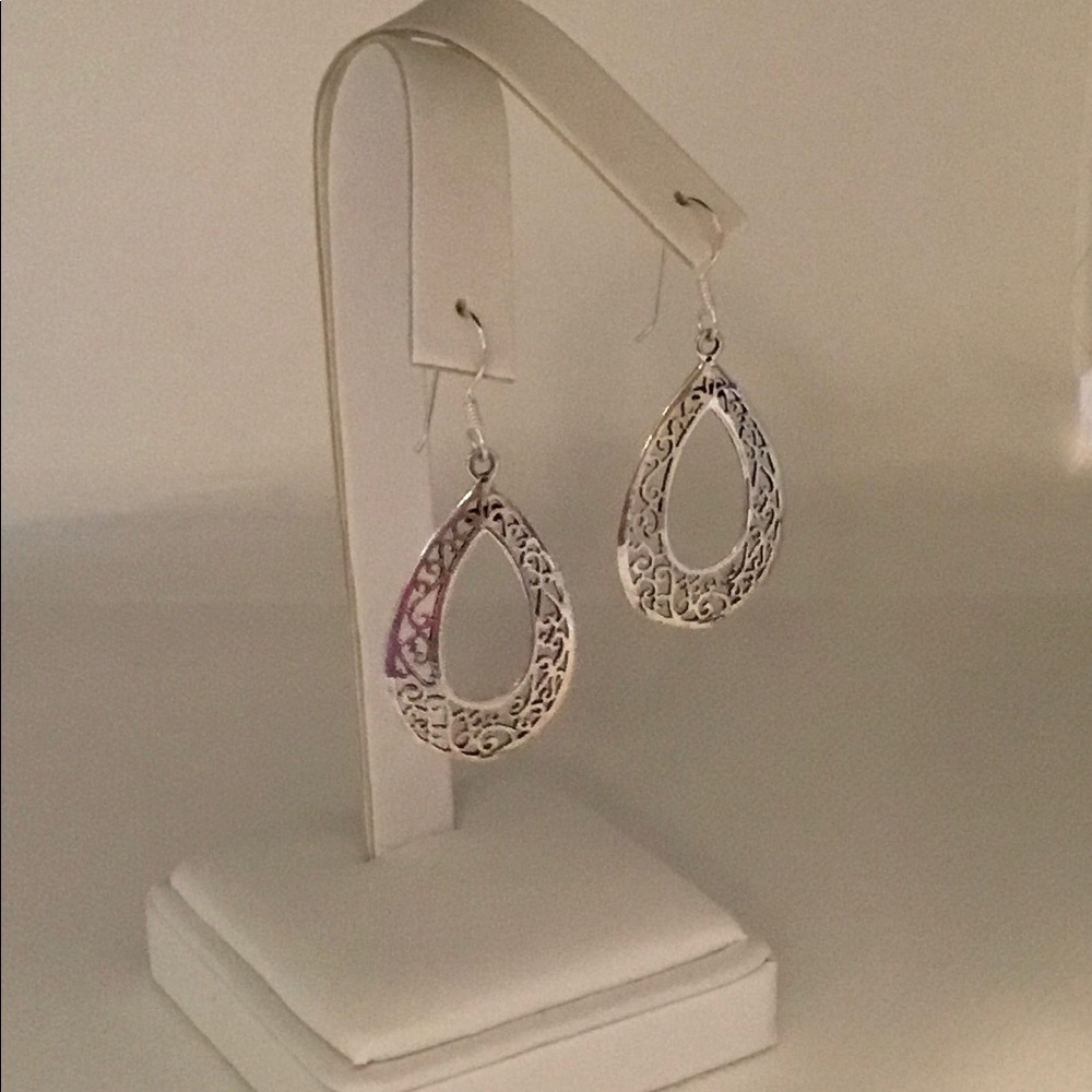 .925 Sterling Silver Filigree Earrings - Picture 10 of 16